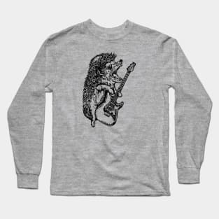 SEEMBO Hedgehog Playing Guitar Guitarist Musician Music Band Long Sleeve T-Shirt